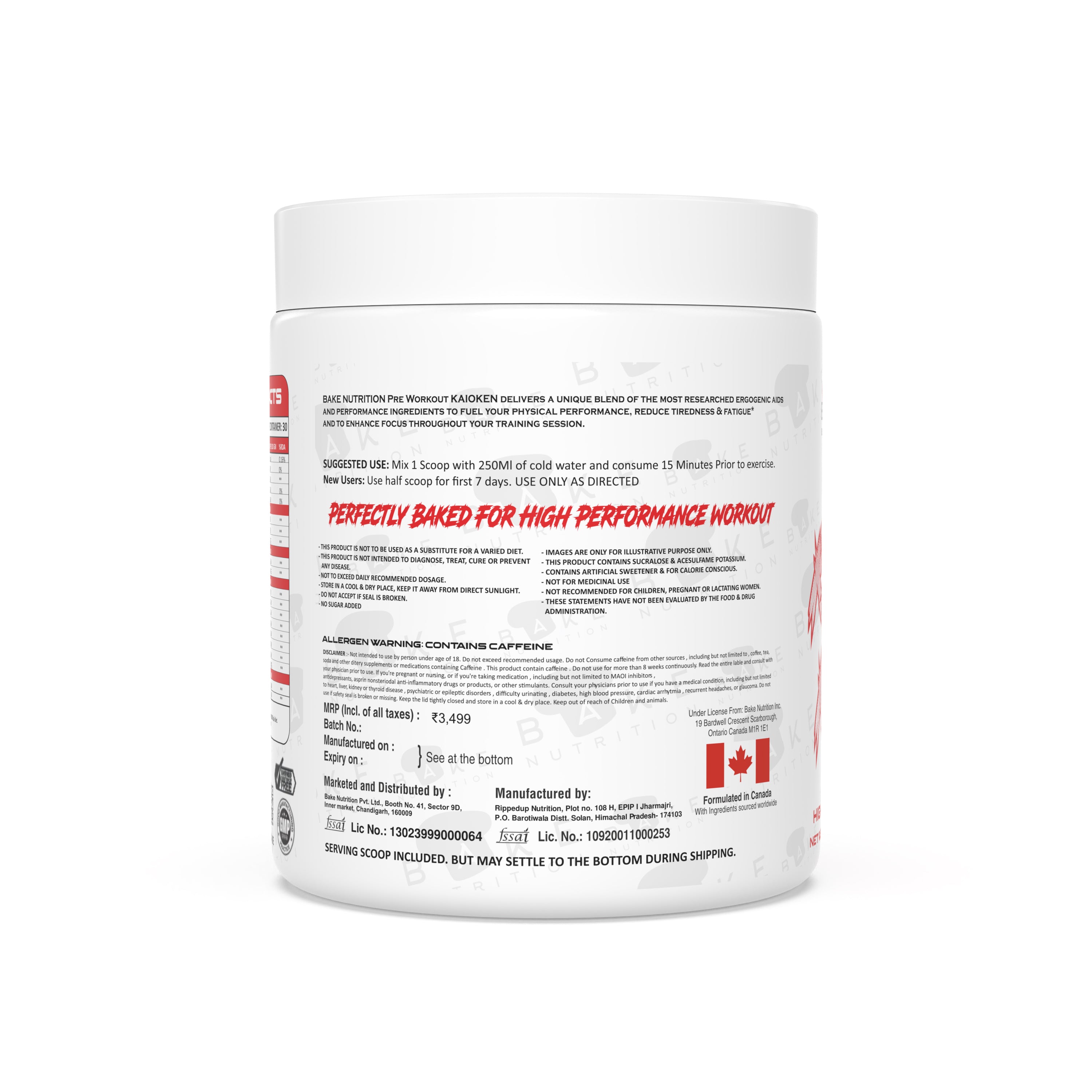 Bake Nutrition KAIOKEN Pre-Workout