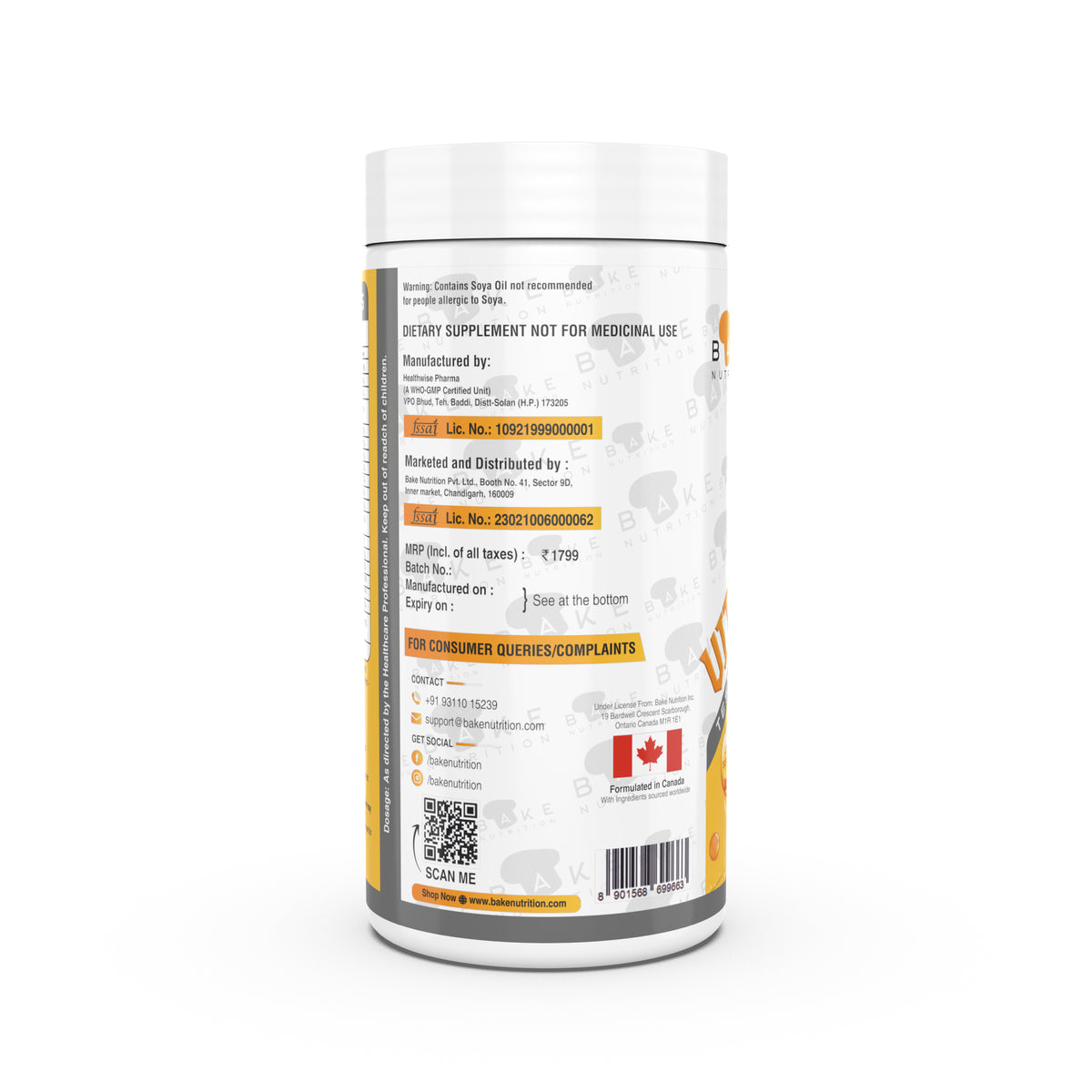 Bake Nutrition Vitamin Jar