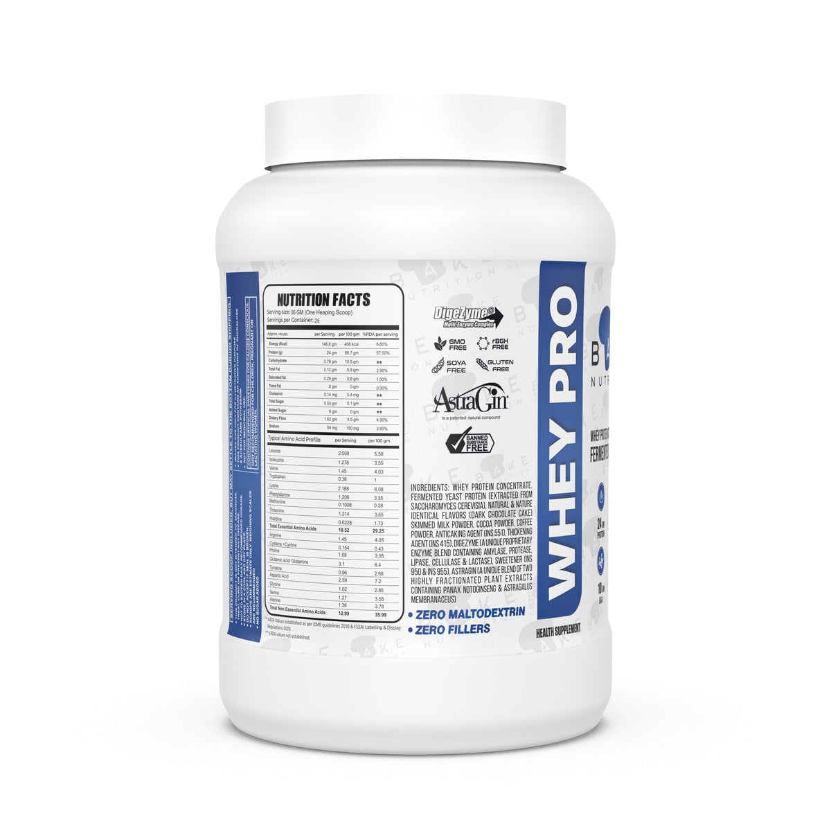 Bake Nutrition Whey Pro Dark Chocolate Cake product view