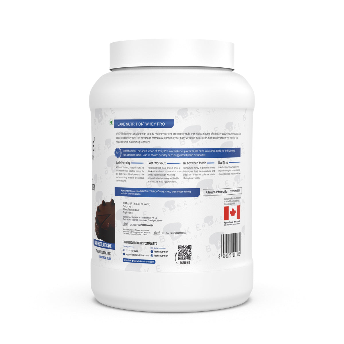 Bake Nutrition Whey Pro Dark Chocolate Cake product details