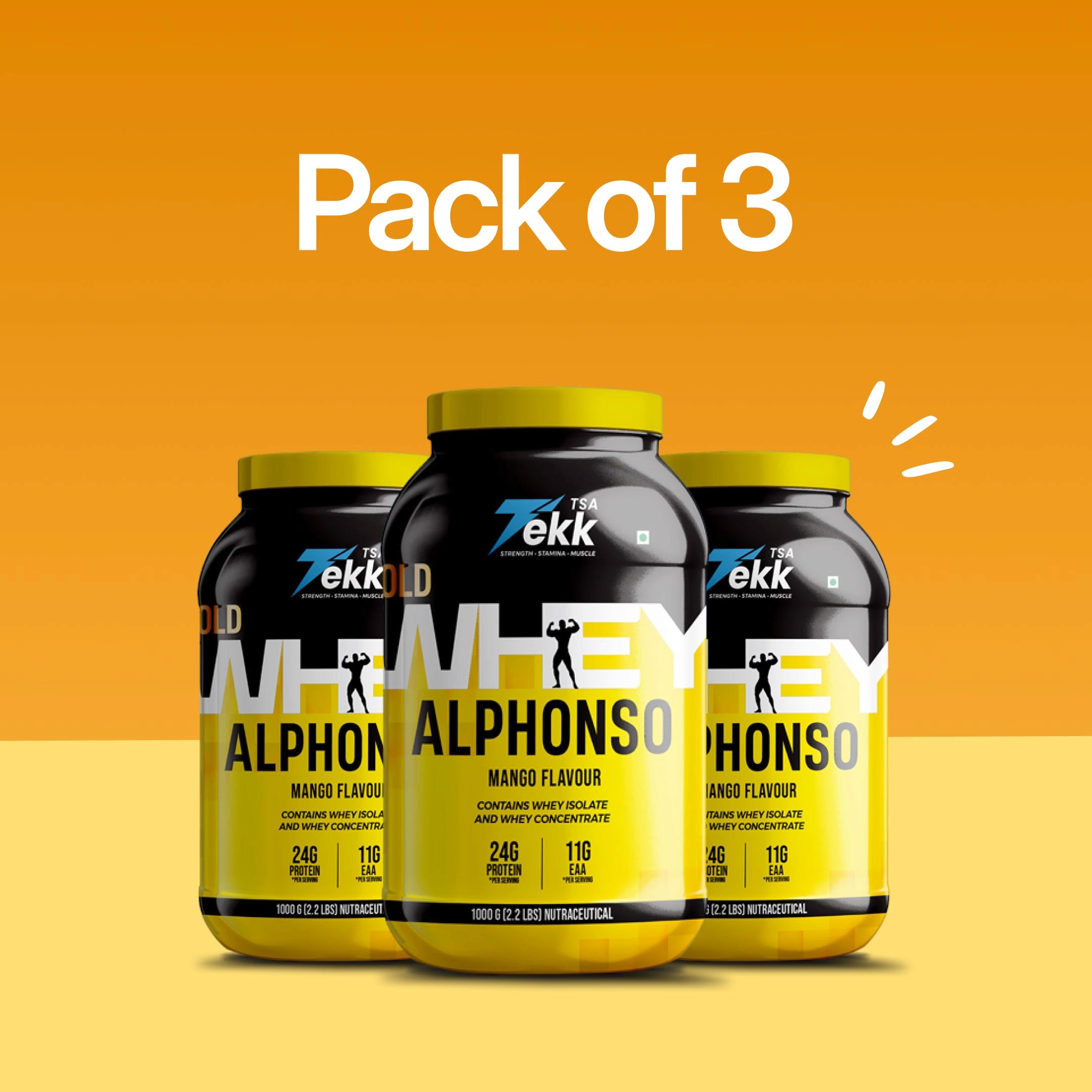 TSA TEKK Whey 24g Protein – Pack of 3